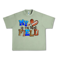 Oil Green my heart is on that field american football Urban Heavy Tee - Zillion Design Studio