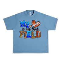 Pebble Blue my heart is on that field american football Urban Heavy Tee - Zillion Design Studio