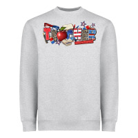 Heather Grey American teacher Heavyweight Sweatshirt - Zillion Design Studio
