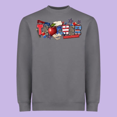 American Teacher Heavyweight Sweatshirt Designed By Zillion Design Studio