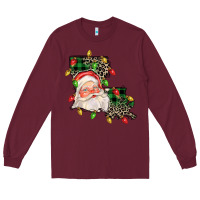 Burgundy Louisiana map christmas santa Long Sleeve Tee - FaDigitalArtStudio