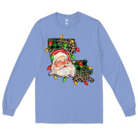 Colony Blue Louisiana map christmas santa Long Sleeve Tee - FaDigitalArtStudio