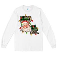 White Louisiana map christmas santa Long Sleeve Tee - FaDigitalArtStudio