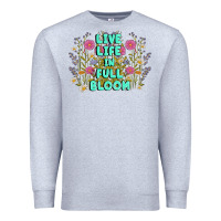 Heather Grey live life in full bloom Premium Sweatshirt - MaliasSmallBusiness