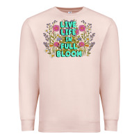 Pale Pink live life in full bloom Premium Sweatshirt - MaliasSmallBusiness