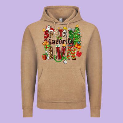 Santa's Favorite Lvn Vintage Hoodie Designed By Zillion Design Studio
