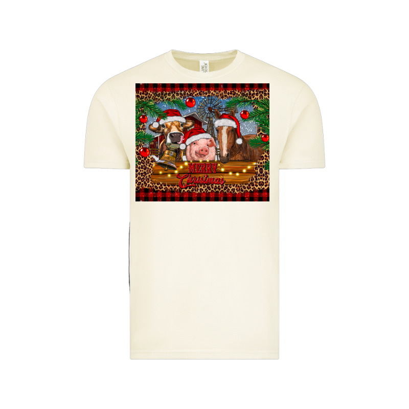 Merry Christmas Cow Pig And Horse Vintage Tee by RanaPortraitStore | Teevron