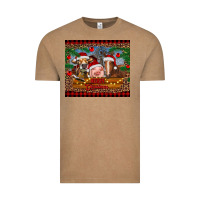Vintage Coffee merry christmas cow pig and horse Vintage Tee - RanaPortraitStore