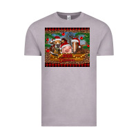 Vintage Zinc merry christmas cow pig and horse Vintage Tee - RanaPortraitStore