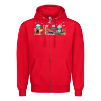 Red teacher fuel coffee cups Zipper Hoodie - Jasminsmagicworld