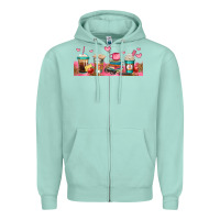 Seafoam teacher fuel coffee cups Zipper Hoodie - Jasminsmagicworld