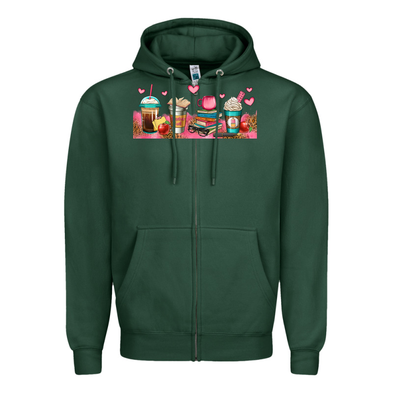 Teacher Fuel Coffee Cups Zipper Hoodie by Jasminsmagicworld | Teevron