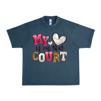 Midnight Navy my heart is on that court volleyball Urban Heavy Tee - Zillion Design Studio