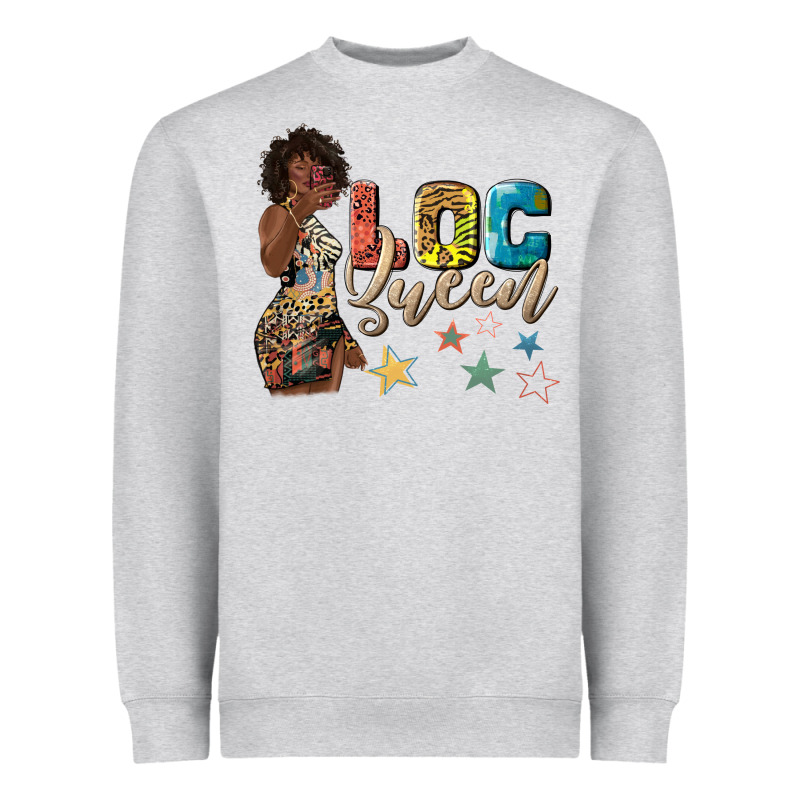 Afro Woman Loc Queen Heavyweight Sweatshirt by texasbilliewilder | Teevron