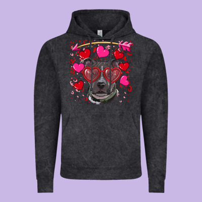Vintage Hoodie Valentine's day  pitbull
