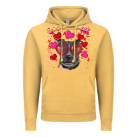 Vintage Mustard Valentine's day  pitbull Vintage Hoodie - RanaPortraitStore