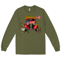 Army Green america soldier truck Long Sleeve Tee - CowhideDigitalArt