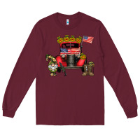 Burgundy america soldier truck Long Sleeve Tee - CowhideDigitalArt