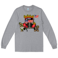Heather Grey america soldier truck Long Sleeve Tee - CowhideDigitalArt