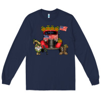 Navy america soldier truck Long Sleeve Tee - CowhideDigitalArt