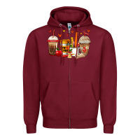 Burgundy teacher coffee cups Zipper Hoodie - Jasminsmagicworld