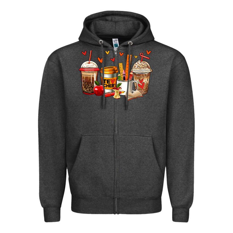 Teacher Coffee Cups Zipper Hoodie by Jasminsmagicworld | Teevron