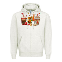 Oatmeal Heather teacher coffee cups Zipper Hoodie - Jasminsmagicworld