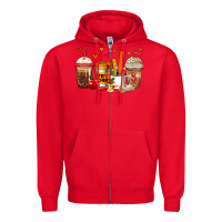 Red teacher coffee cups Zipper Hoodie - Jasminsmagicworld