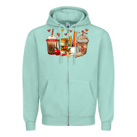 Seafoam teacher coffee cups Zipper Hoodie - Jasminsmagicworld