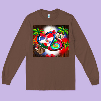 Dominican Republic  Leopard Long Sleeve Tee Designed By Adodesignshop