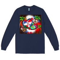 Navy dominican republic  leopard Long Sleeve Tee - AdoDesignShop