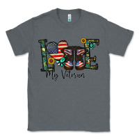 Charcoal Heather love my veteran Classic Tee - CowhideDigitalArt