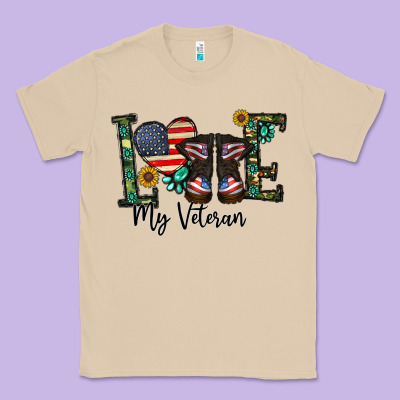 Love My Veteran Classic Tee Designed By Cowhidedigitalart