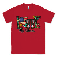 Red love my veteran Classic Tee - CowhideDigitalArt