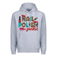 Heather Grey nail polish junkie bbs Premium Hoodie - BundleAndBundleShop