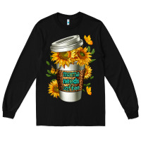 Black Mama Needs Coffee Cup Long Sleeve Tee - FaDigitalArtStudio