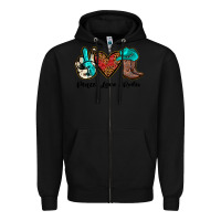 Black peace love rodeo Zipper Hoodie - JahusDesignShop