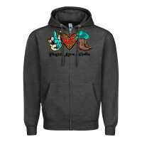 Charcoal Heather peace love rodeo Zipper Hoodie - JahusDesignShop