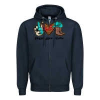 Navy peace love rodeo Zipper Hoodie - JahusDesignShop