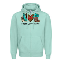Seafoam peace love rodeo Zipper Hoodie - JahusDesignShop