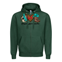 Sports Green peace love rodeo Zipper Hoodie - JahusDesignShop