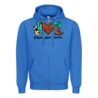 True Royal peace love rodeo Zipper Hoodie - JahusDesignShop