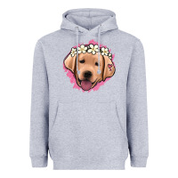 Heather Grey jack russel floral kopyası Heavyweight Hoodie - Jasminsmagicworld