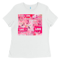 White breast cancer awareness pink Ladies Tee - AdoDesignShop