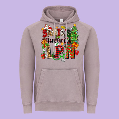 Santa's Favorite Lpn Vintage Hoodie Designed By Zillion Design Studio