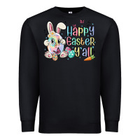 Black happy easter y'all Premium Sweatshirt - MaliasSmallBusiness