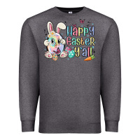 Charcoal Heather happy easter y'all Premium Sweatshirt - MaliasSmallBusiness