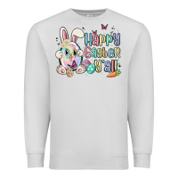 Dove Grey happy easter y'all Premium Sweatshirt - MaliasSmallBusiness