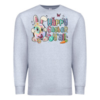 Heather Grey happy easter y'all Premium Sweatshirt - MaliasSmallBusiness