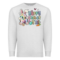 Oatmeal Heather happy easter y'all Premium Sweatshirt - MaliasSmallBusiness